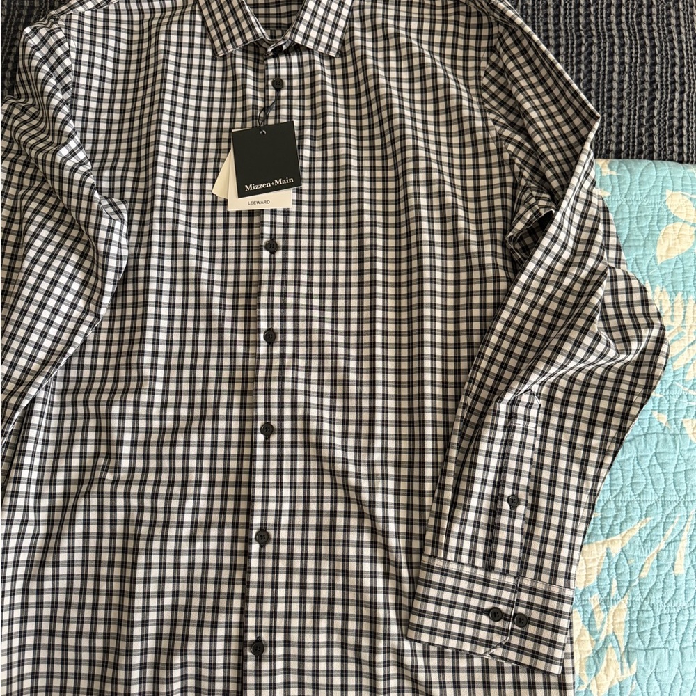 Mizzen+Main Monochrome Plaid Men's Shirt - Picture 2 of 2